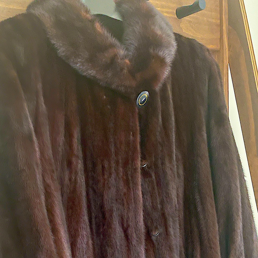 Woman's Black Mink Fur Coat, Hand Made in Spain.
